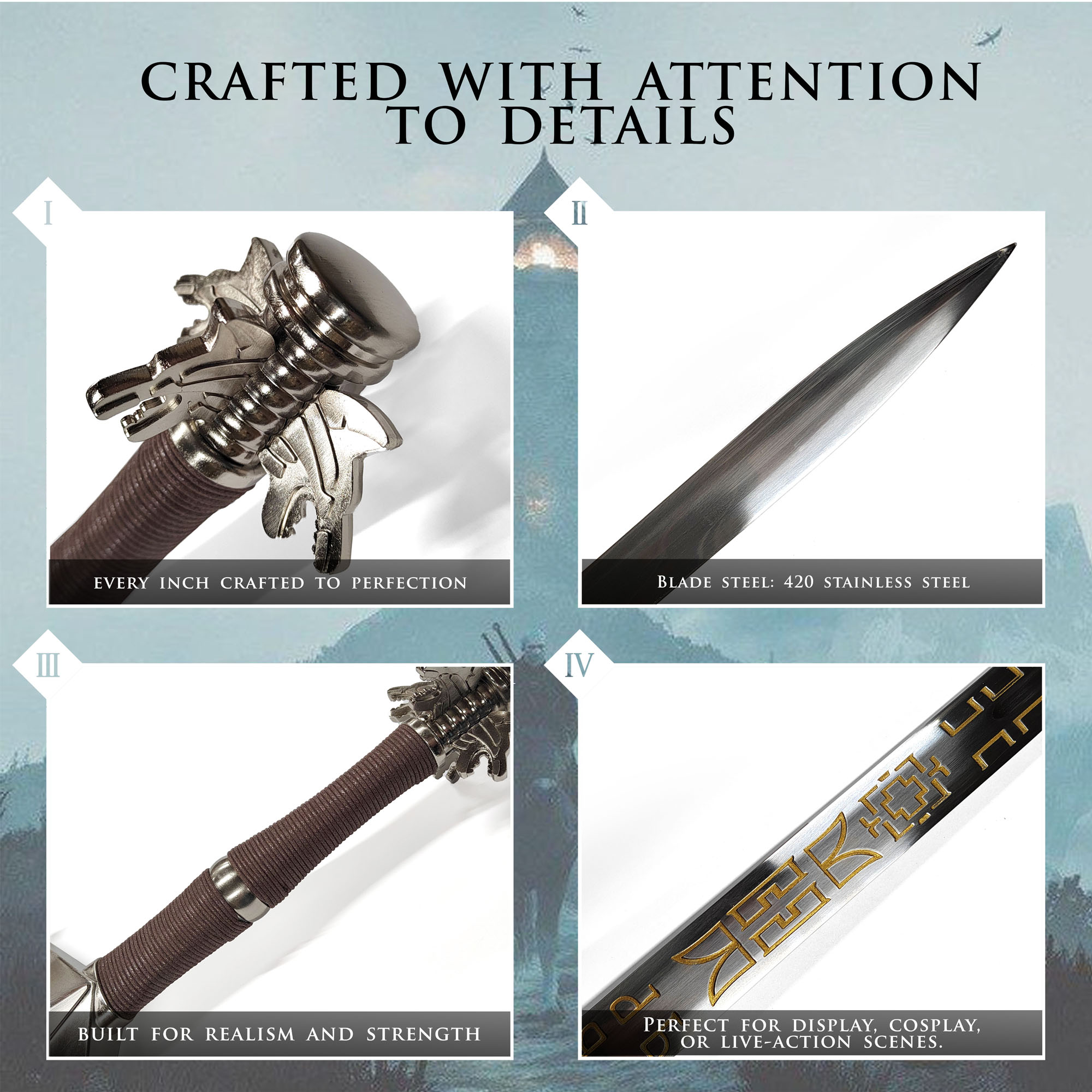 Witcher Silberschwert mit Scheide