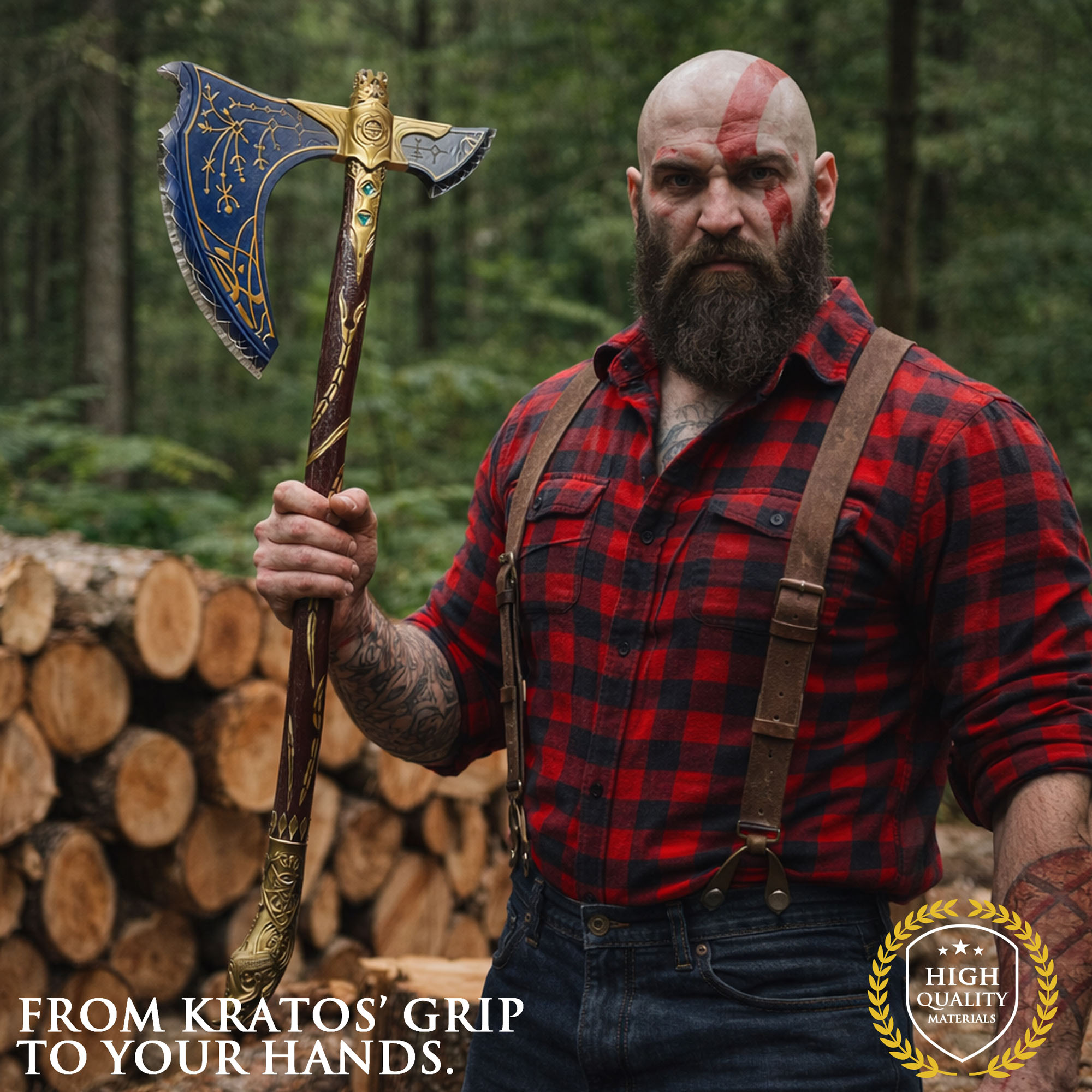 God of War: Kratos' Leviathan Axt – Massive 4kg Edition mit Leuchteffekt & Wandhalter