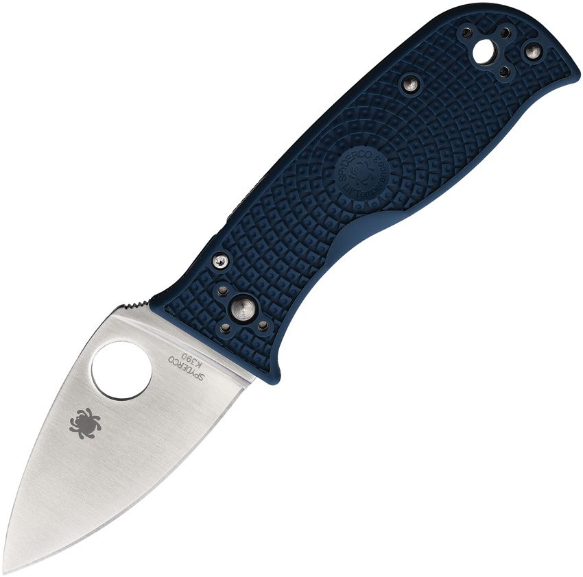 Lil' Temperance 3 Knife, K390 Satin Plain Blade, Blue FRN Handle