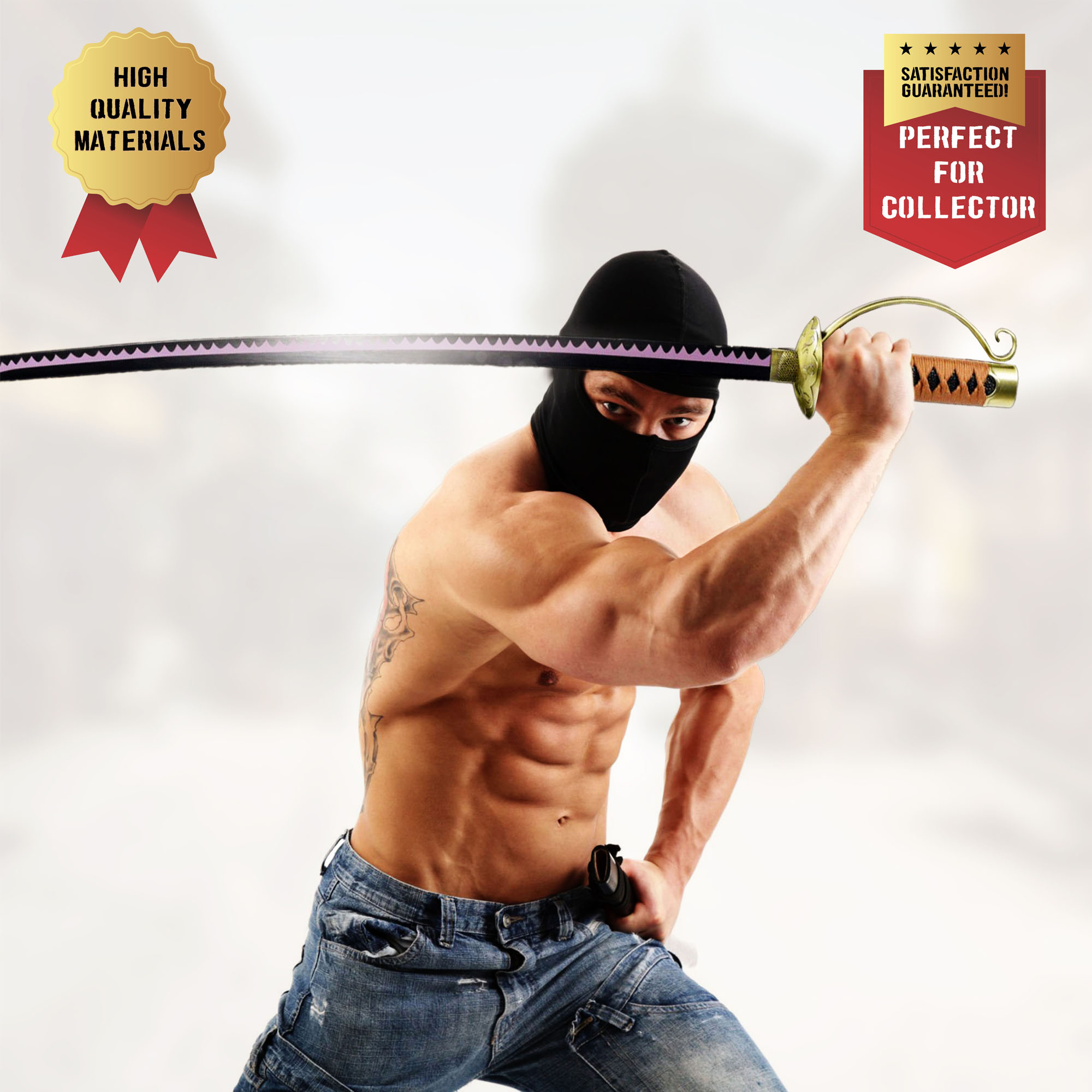 One Piece - Gol D Roger -  Ace Sword with Sheath (Brown Handle)