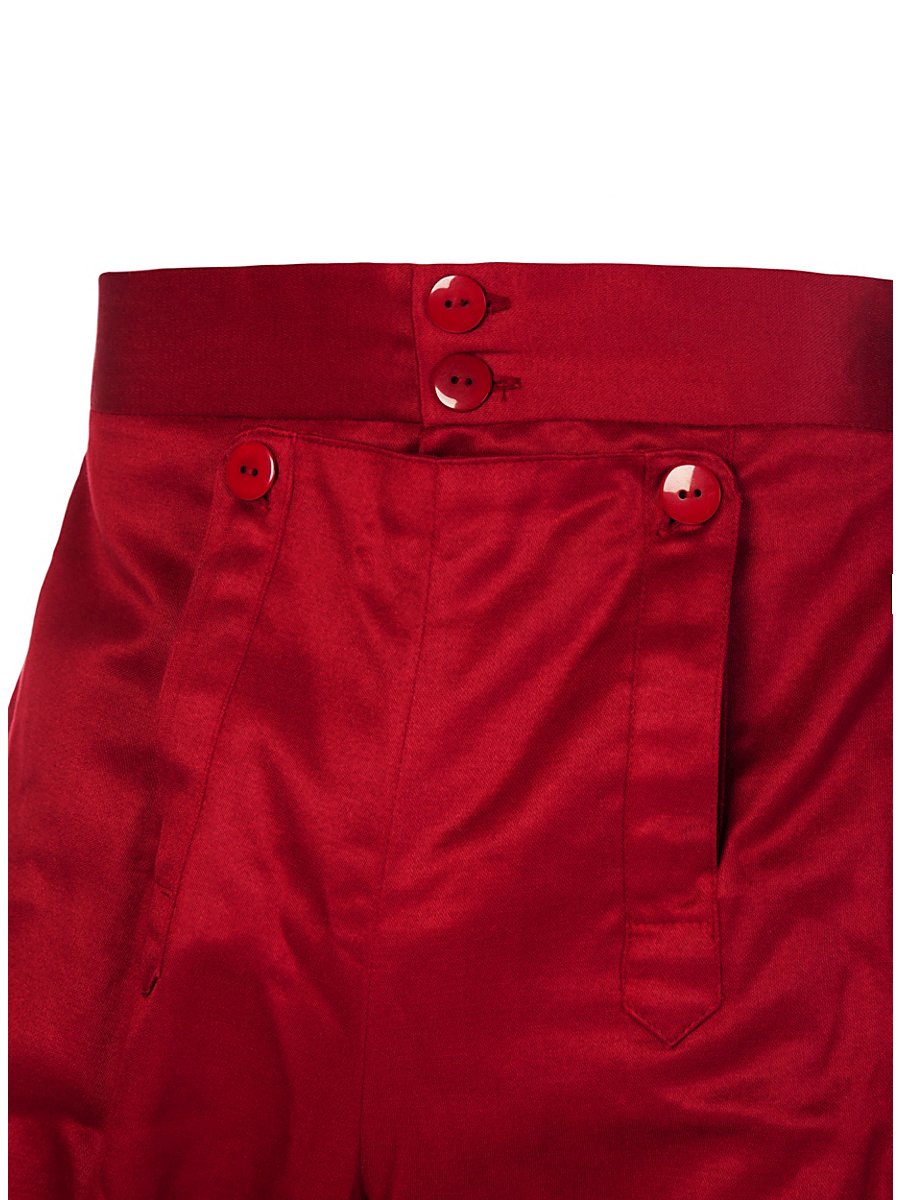Kniehose mit Effektschnürung burgund, Größe L/XL