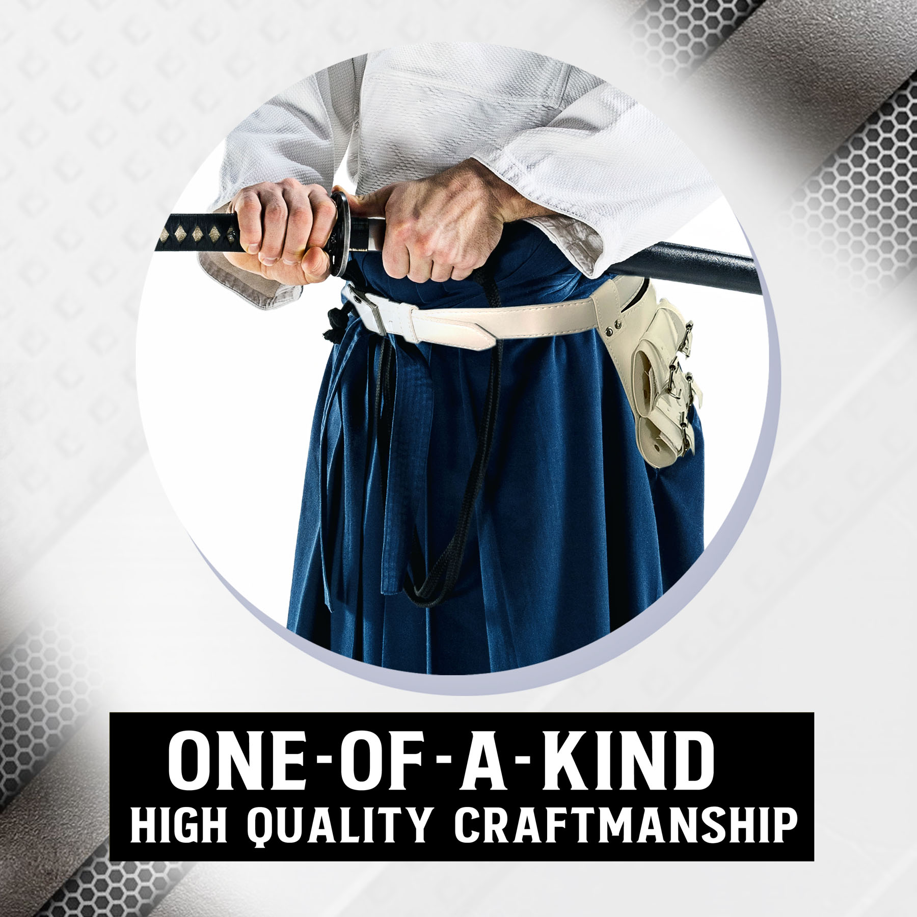 Belt sword holder for 2 swords on the same side, white