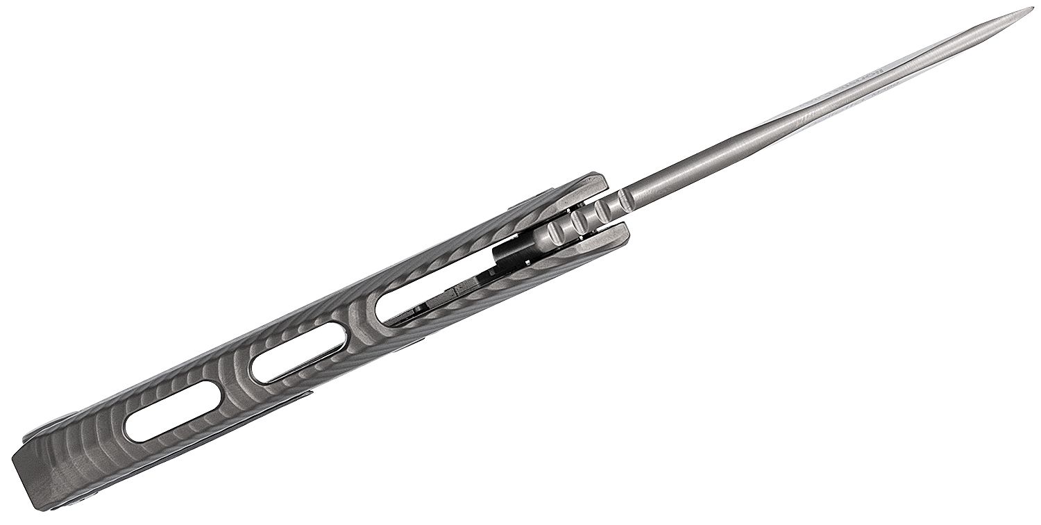 ROK G, M390 Satin Blade, Gray Titanium Handle