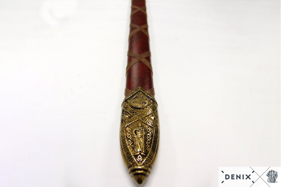 Templar sword red scabbard bronze, 12th century