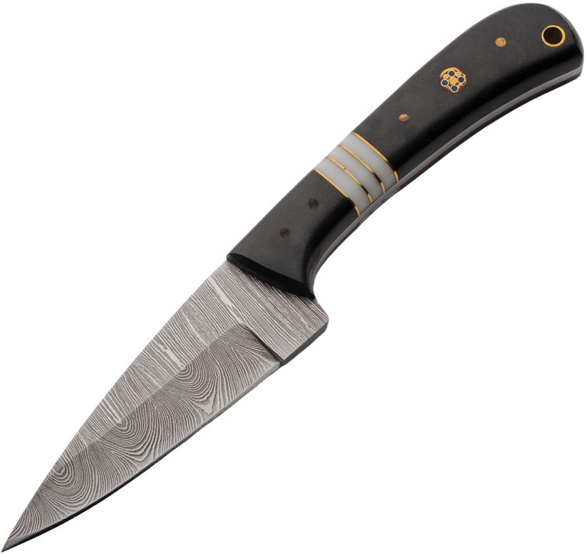 Dark Mosaic Jagdmesser – 21cm Damaststahl mit schwarzem Micarta