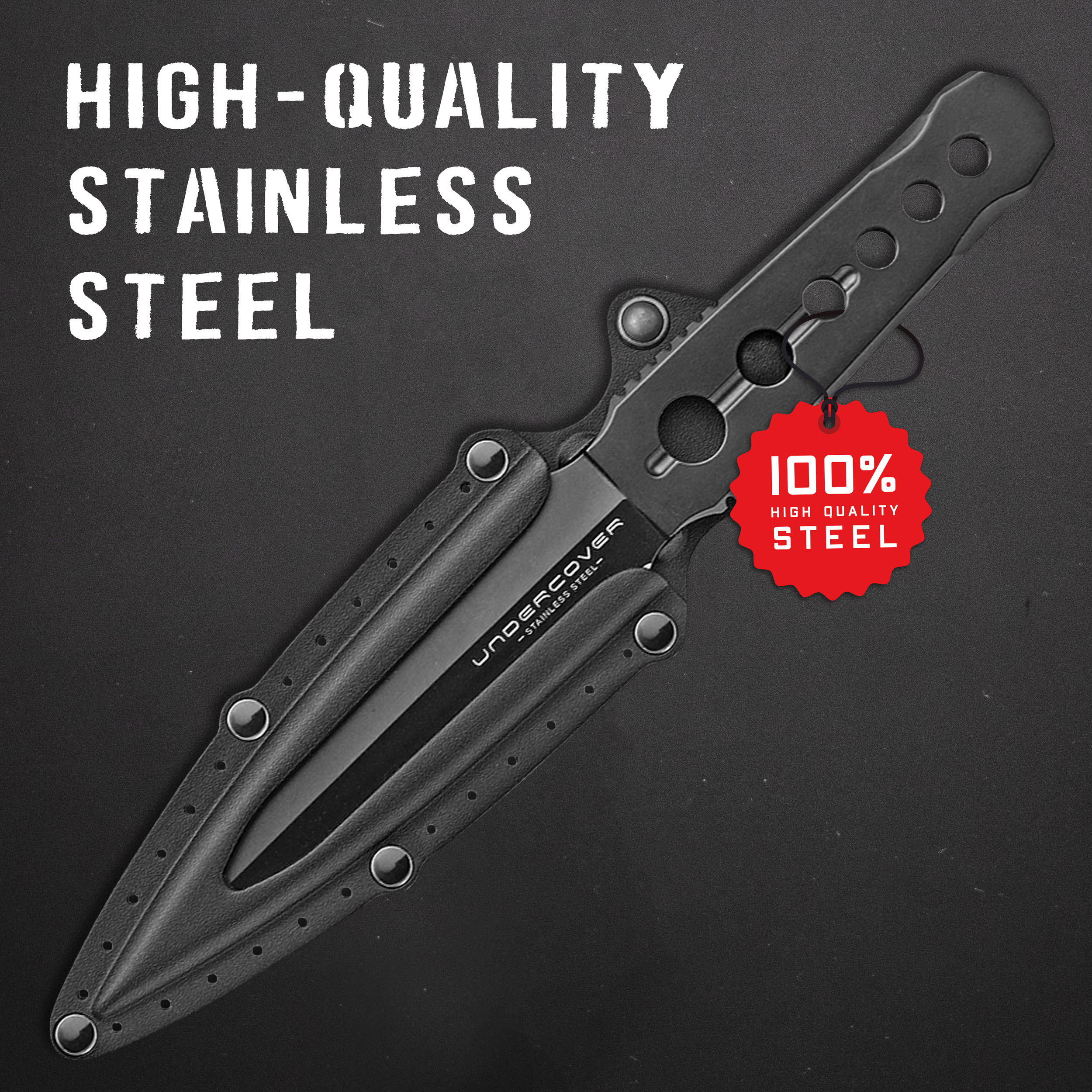 DREI Undercover CIA Stinger-Messer mit Scheide, 3er Bundle