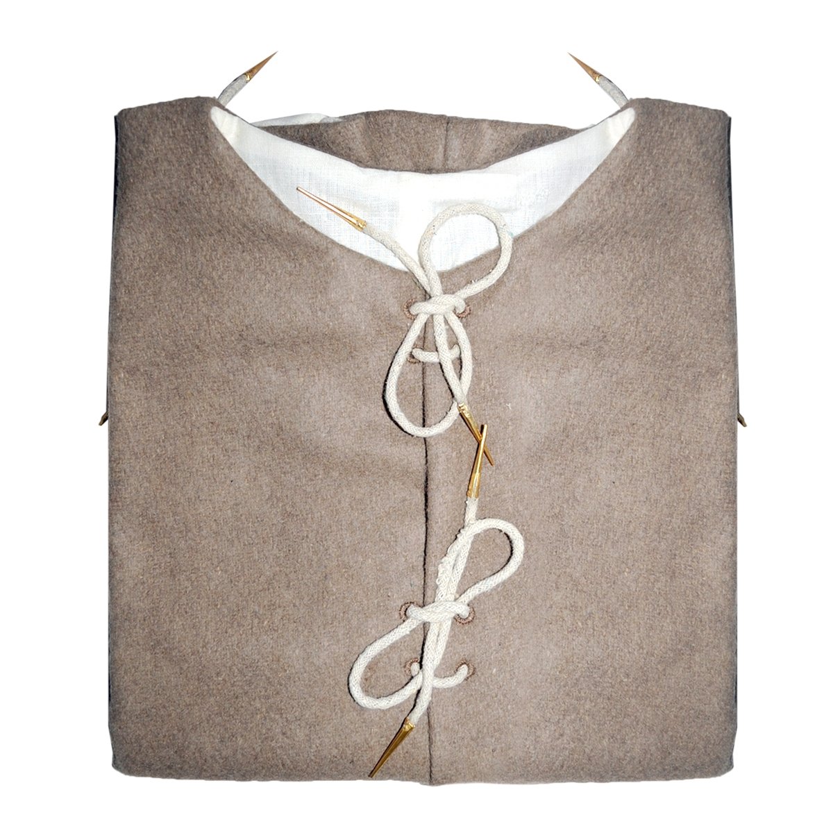 Weste mit Nesteln - naturbraun (15. Jahrhundert), Größe L