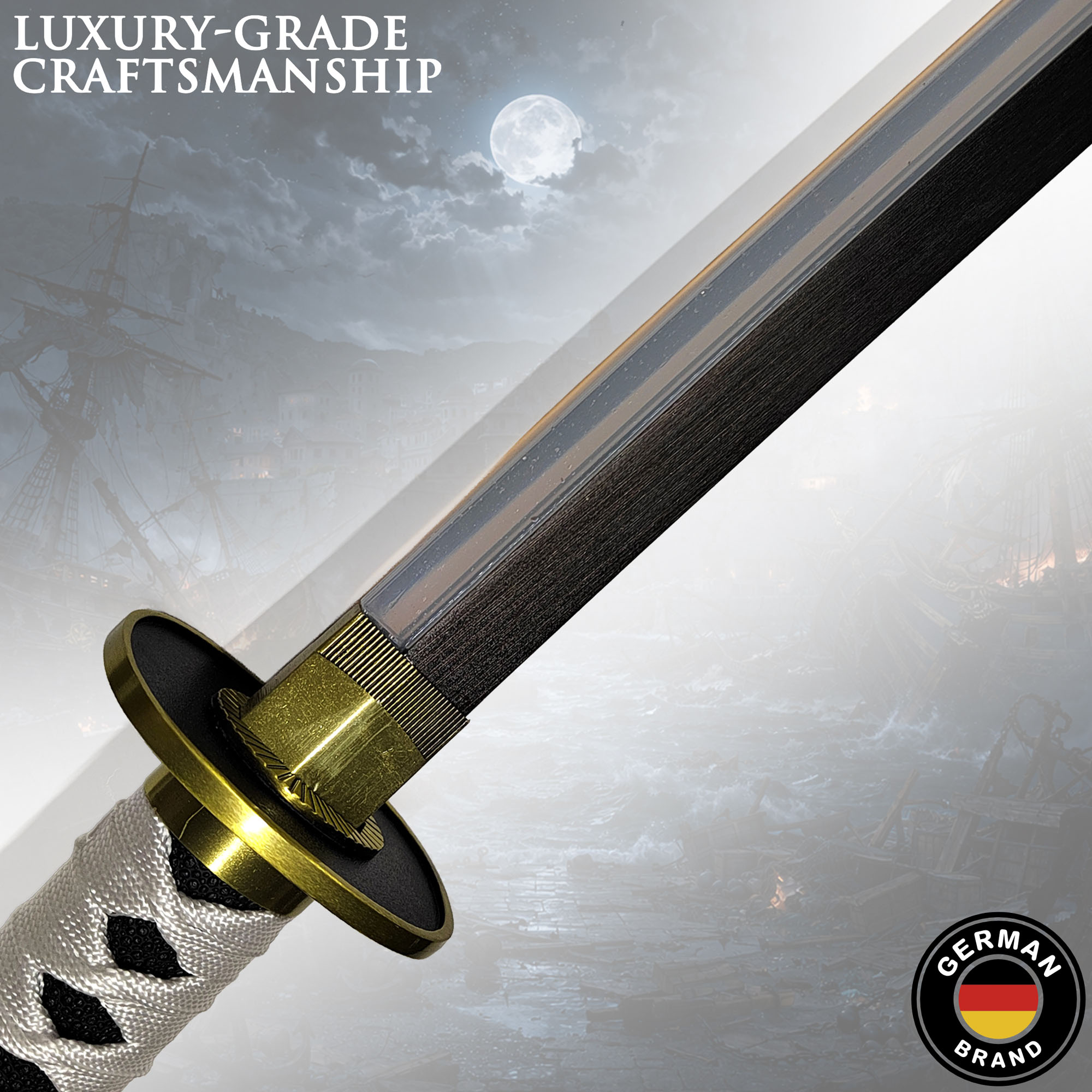 One Piece – Wado-Ichi-Monji Katana with Scabbard (Steel Blade with LED-Illuminated Edge)