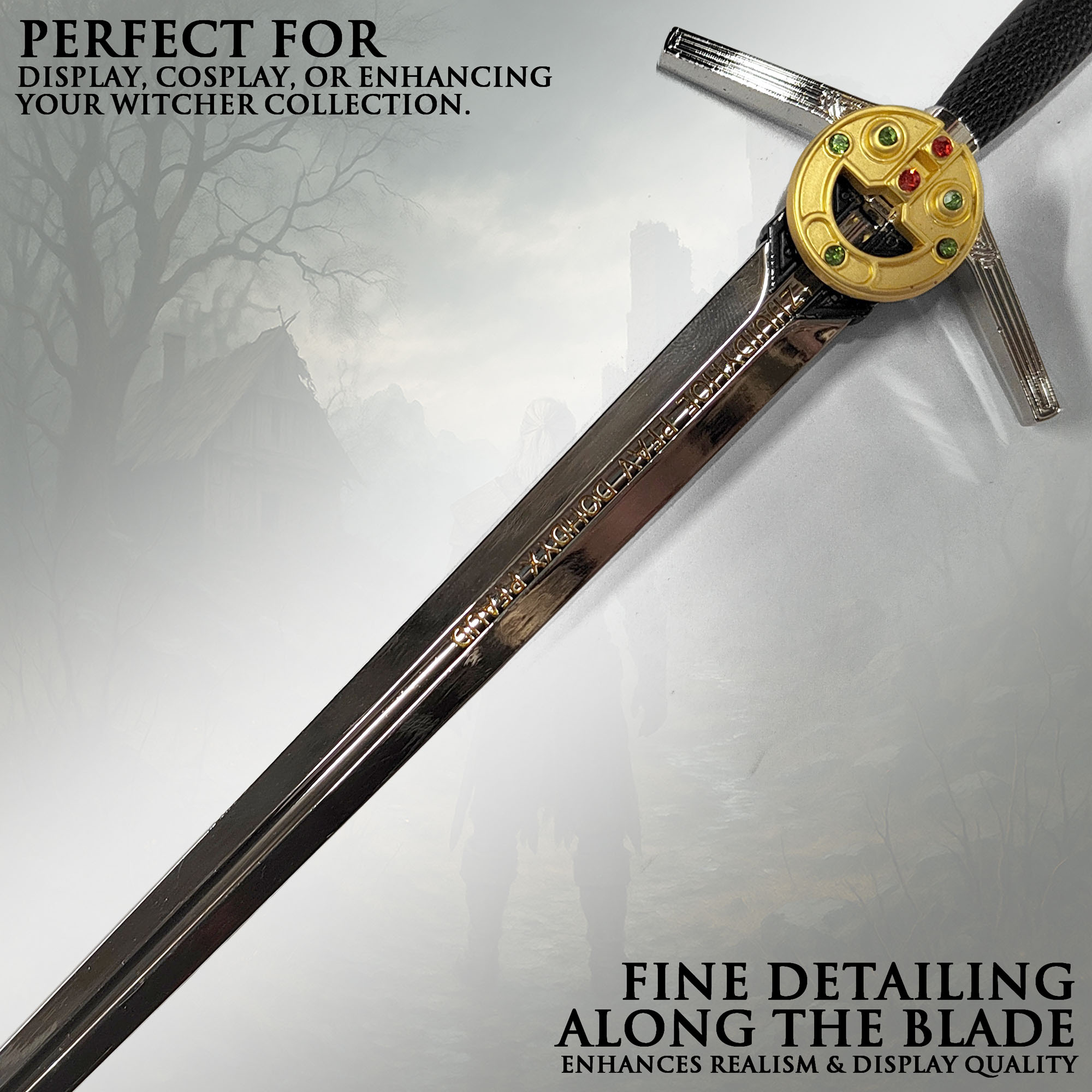 Witcher - Stahl Schwert mit Scheide, Netflix version, XL Brieföffnerversion