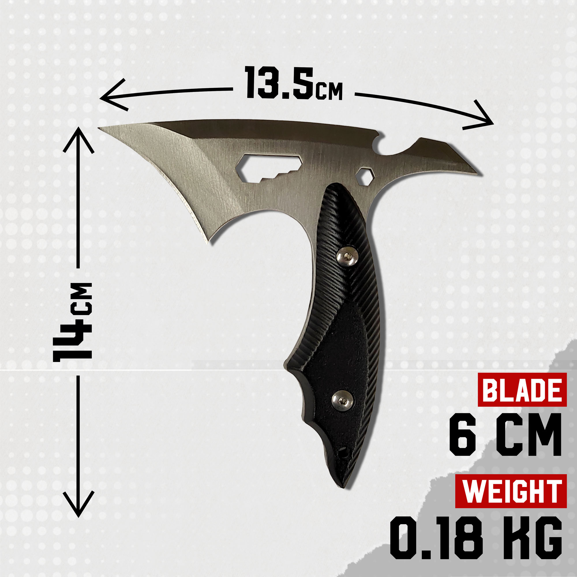 Camping Axe with Sheath, Silver Blade