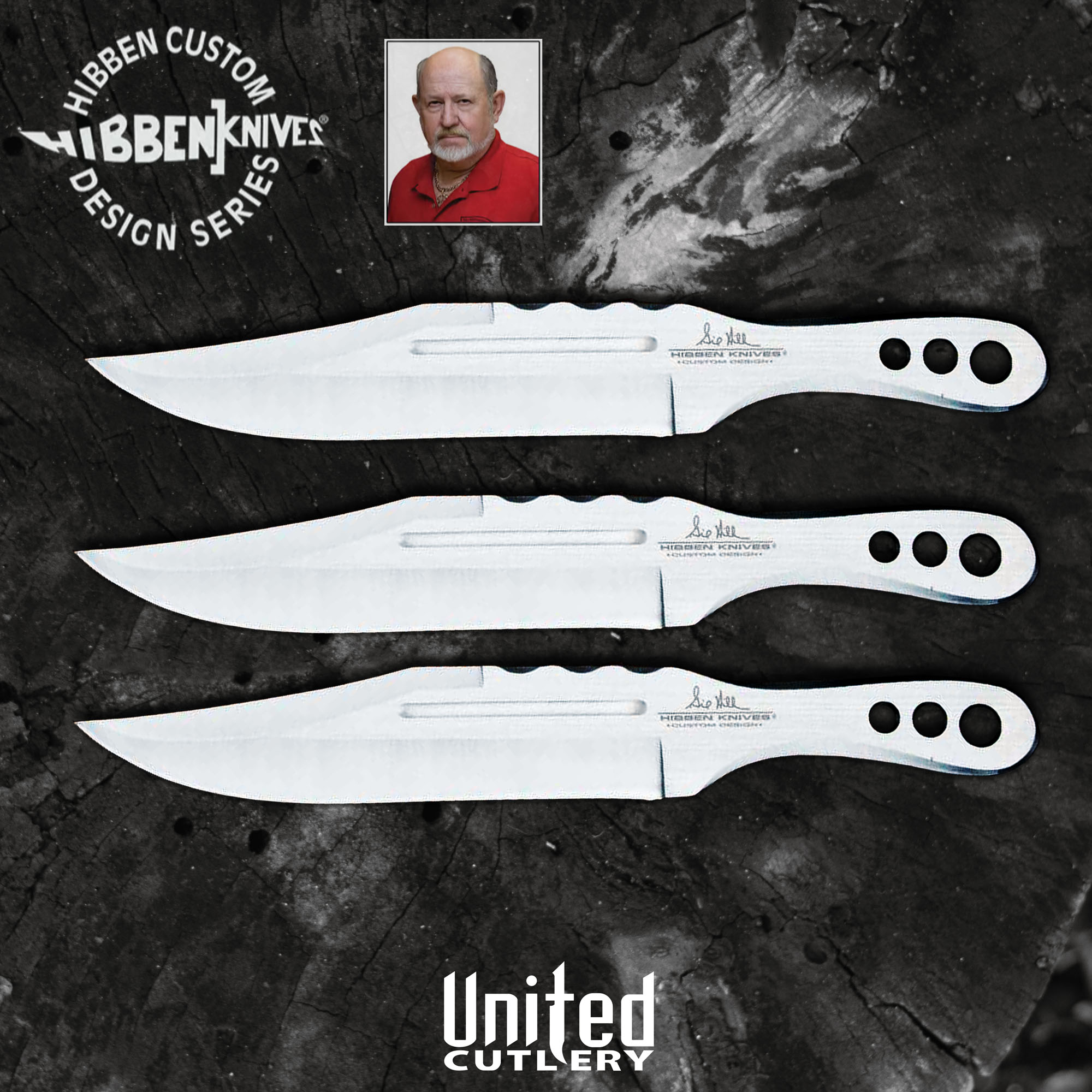 Hibben Wurfmesser Triple Set mit Scheide 