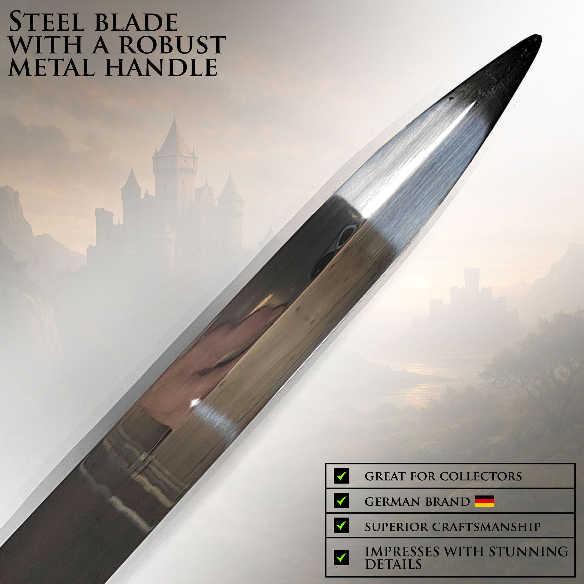Robb Stark's Sword Replica – The Pride of Winterfell (Game of Thrones) with Wall Mount