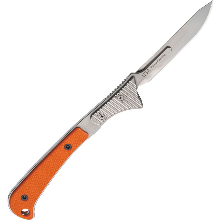 Expel Scalpel, Replaceable Blade, 440C Stainless and Orange G10 Handle