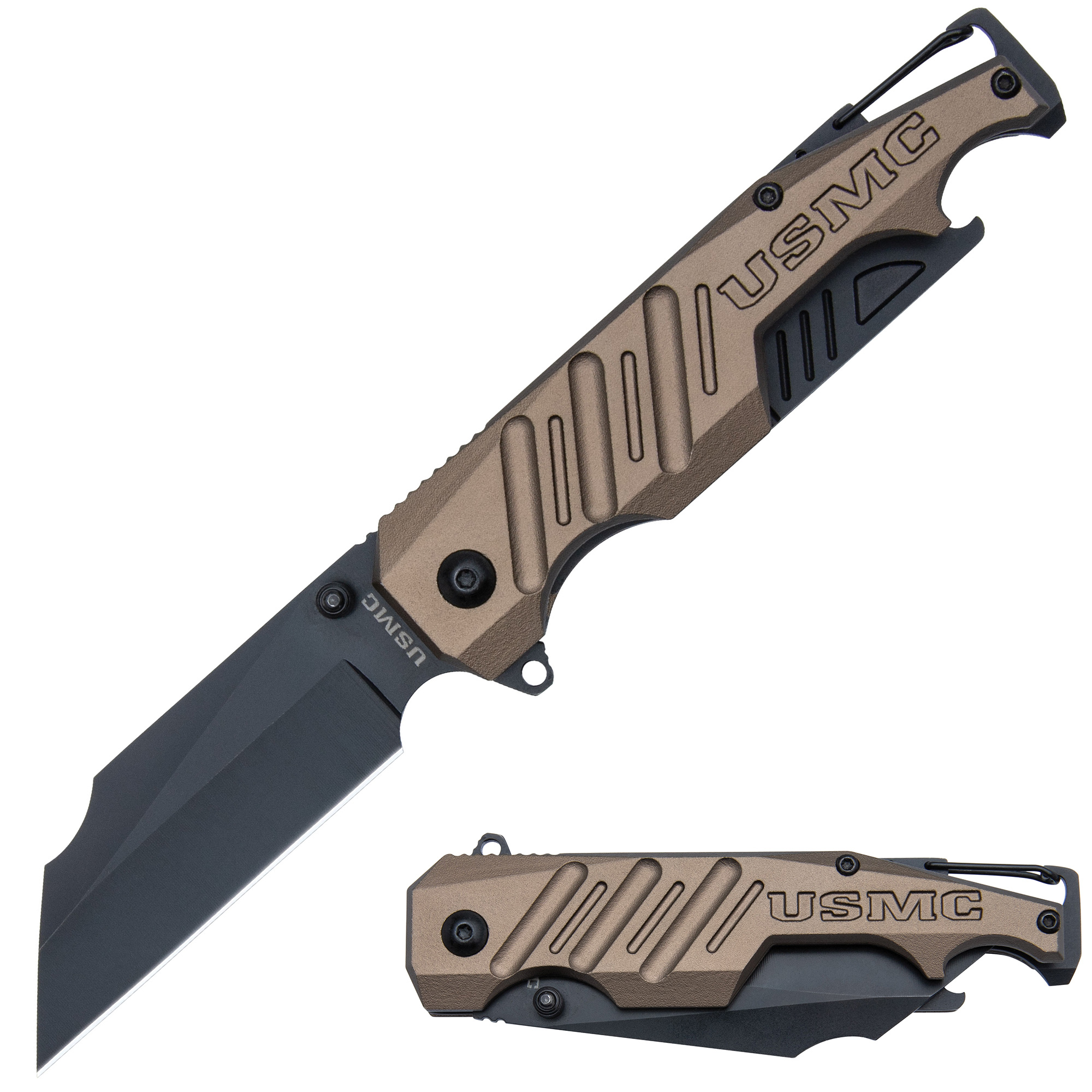USMC Brewski Pocket Knife With Bottle Opener