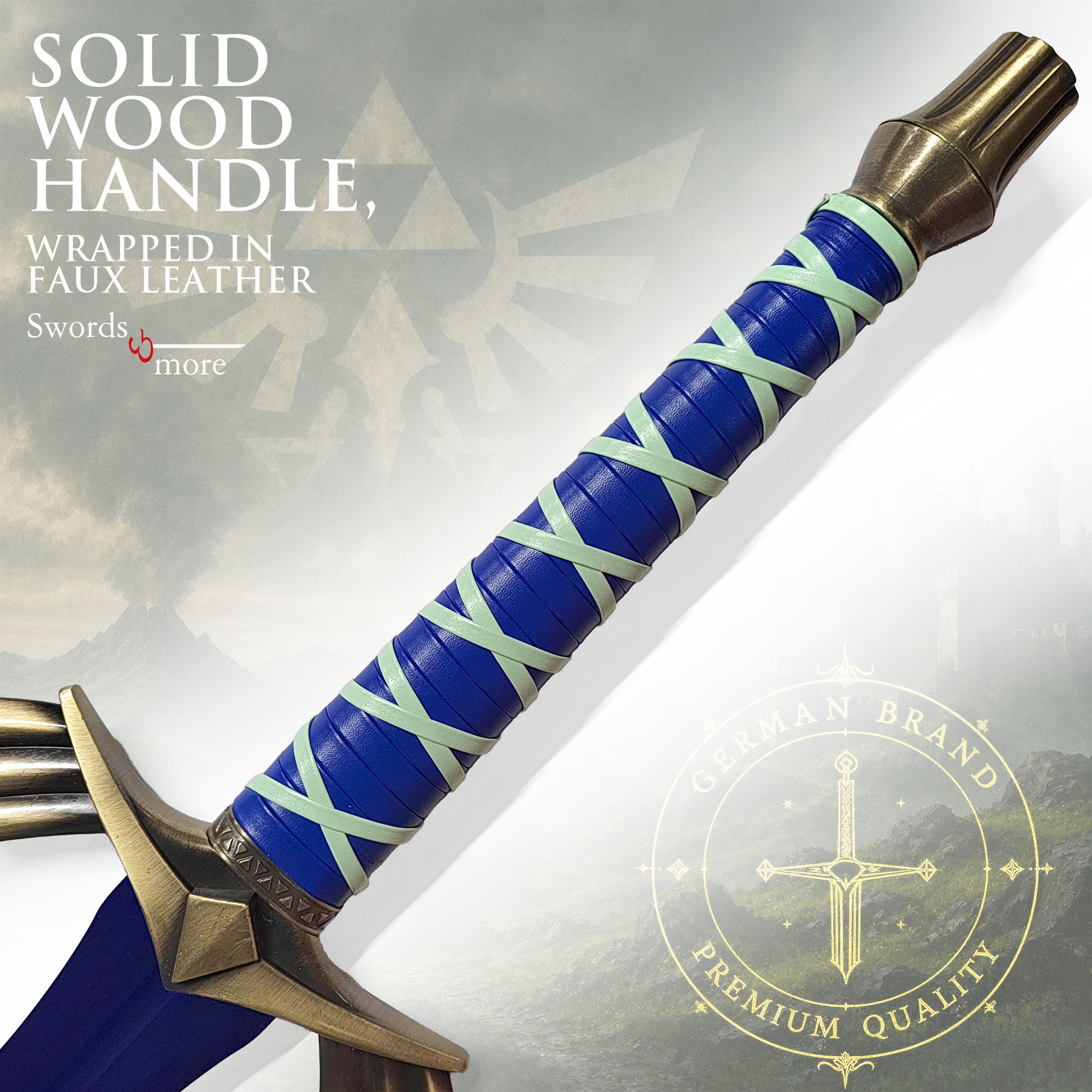 Zelda - Links Master-Schwert (Blaue Stahlklinge) – XXL-Replika inkl. Scheide