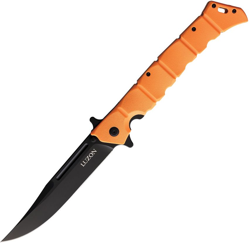 Large Luzon, Black Blade, Orange Handle