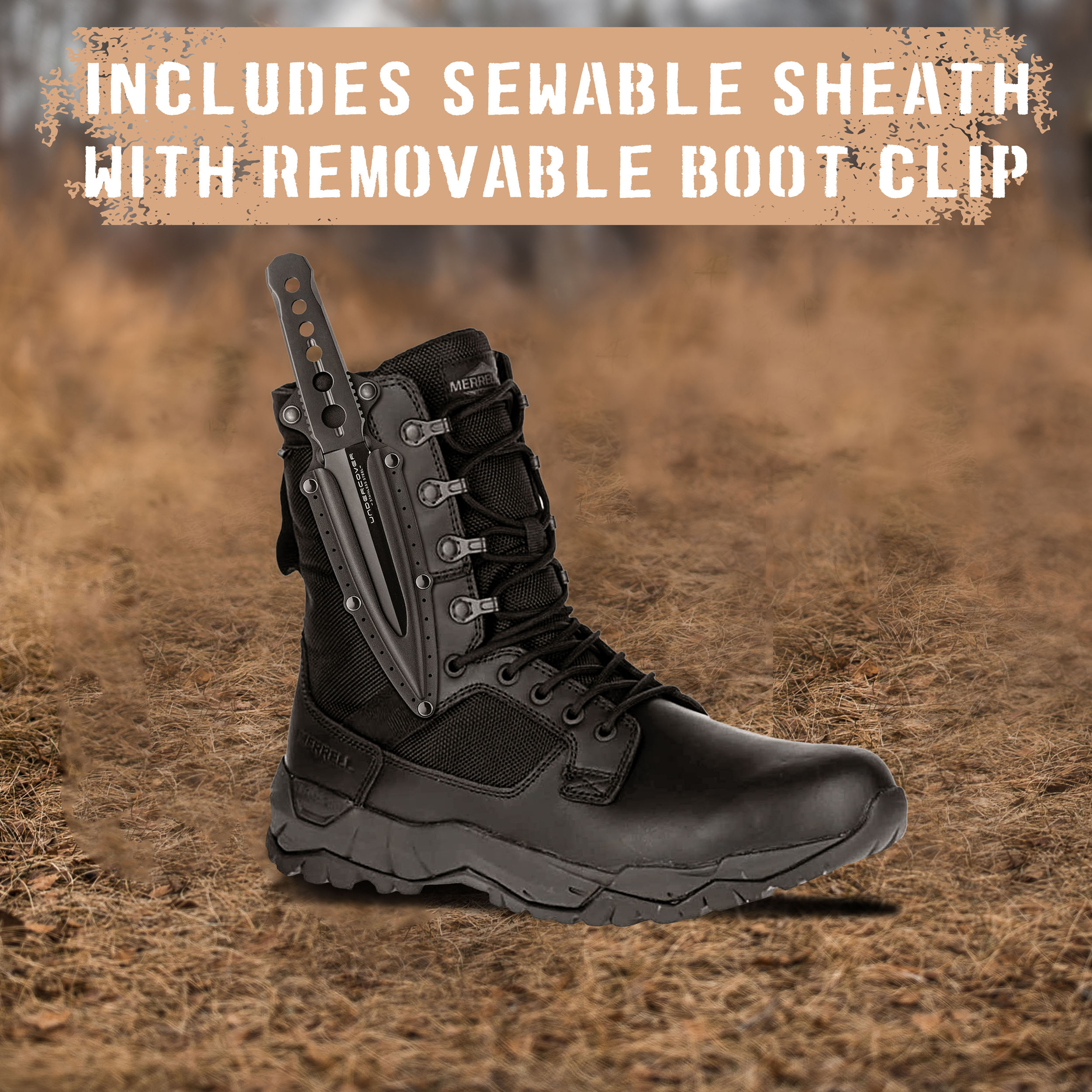 DREI Undercover CIA Stinger-Messer mit Scheide, 3er Bundle