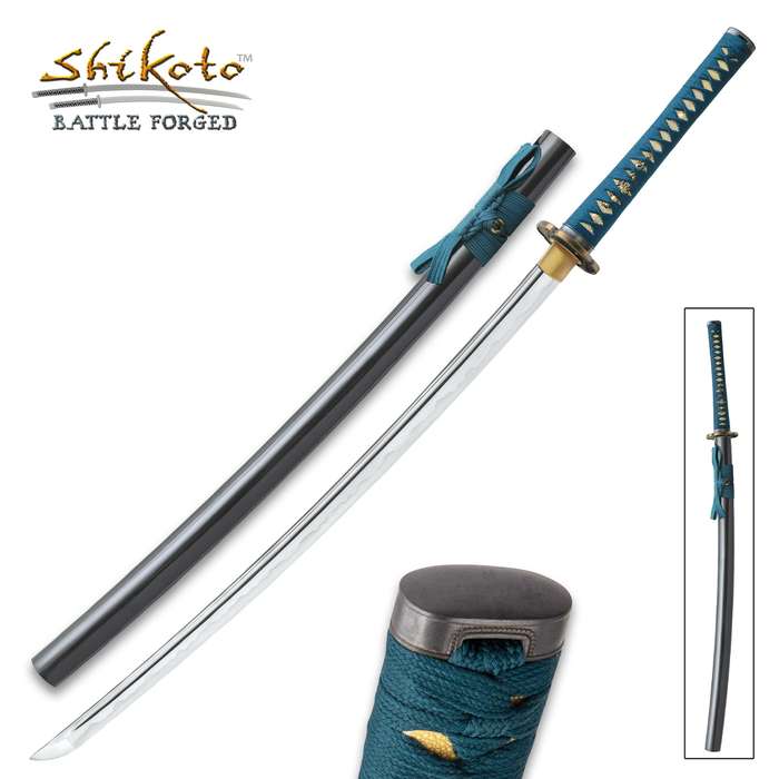 Shikoto Hammer-Forged Longquan Master Teal Katana