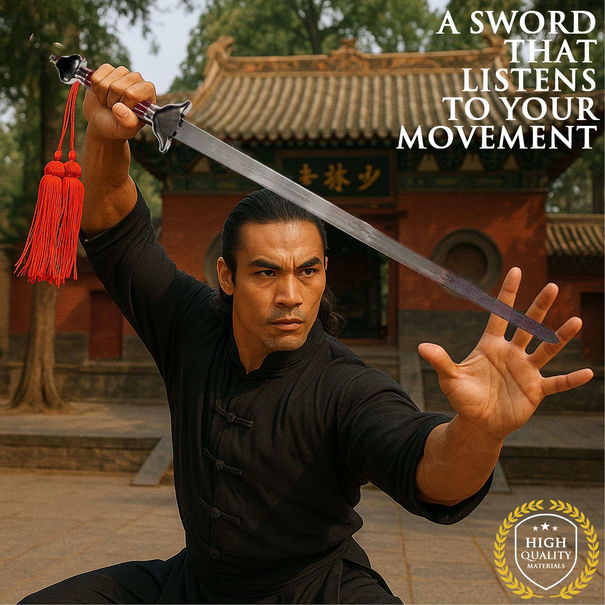 Tai Chi sword with flexible blade – 71 cm blade length including bag