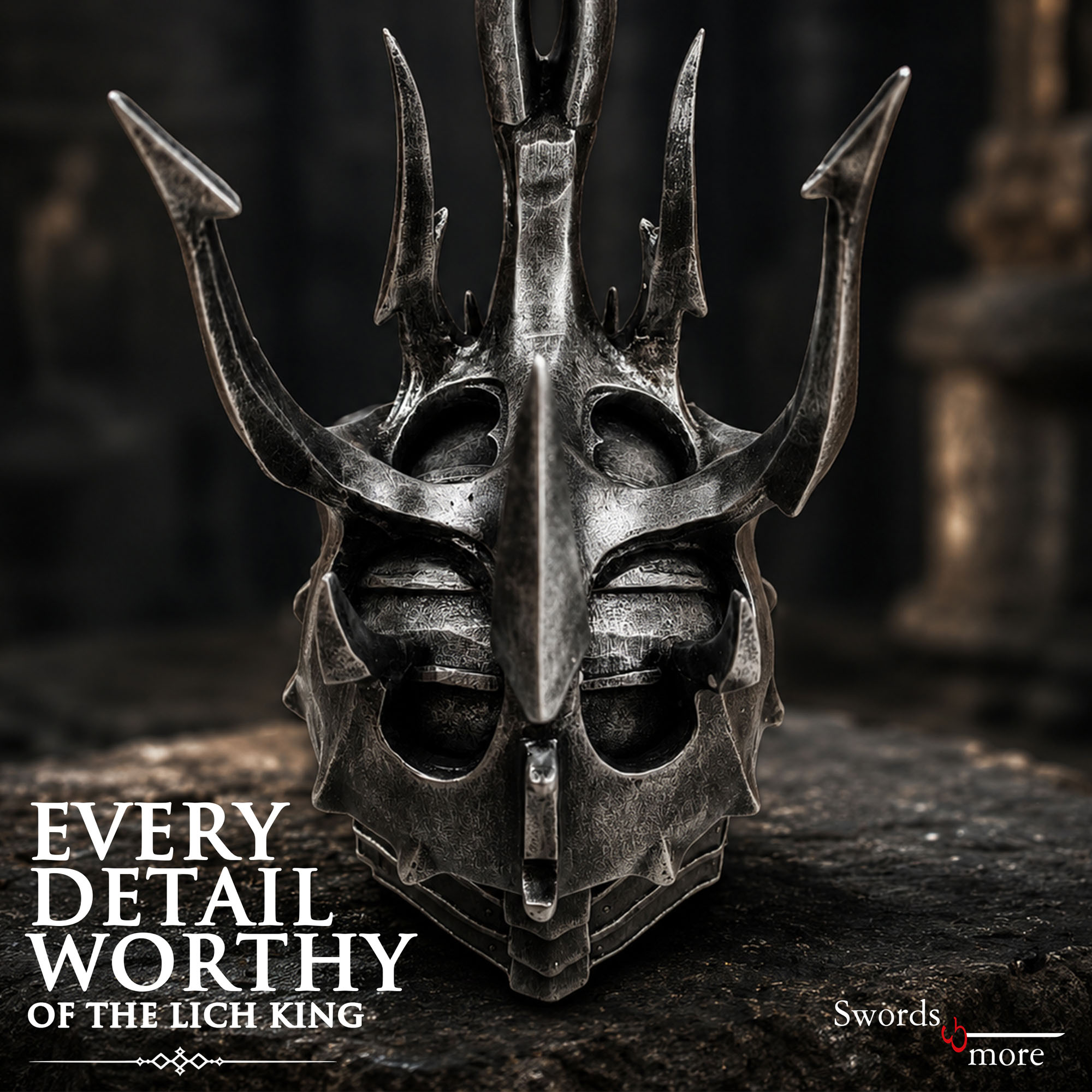 World of Warcraft: Helm der Herrschaft (Lichkönig) – Premium Replika inkl. Holzständer
