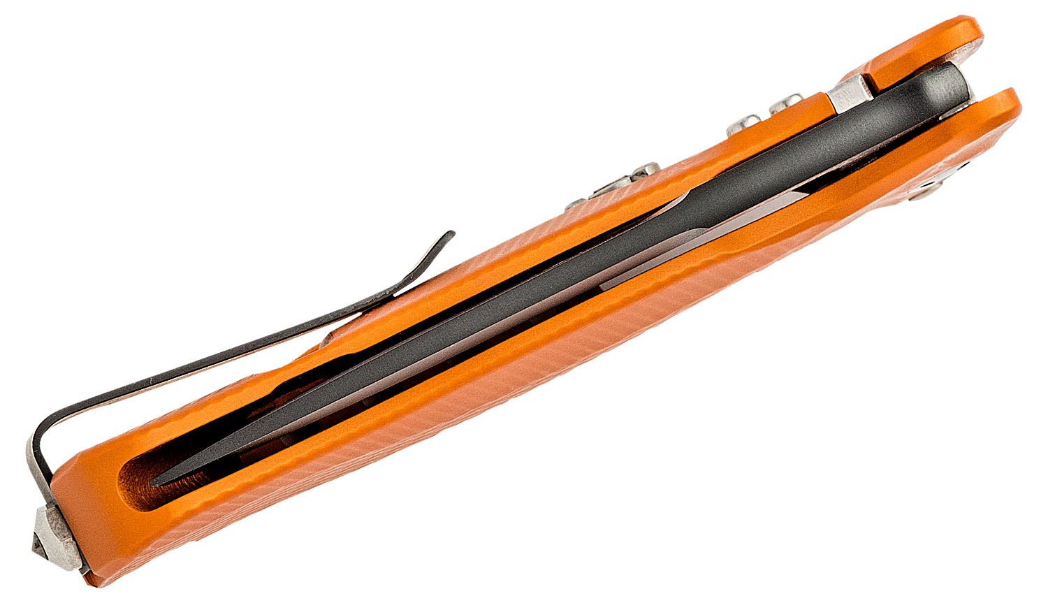 SR-22A OB Integral, Black Sleipner Drop Point Blade, Orange Aluminum Handle