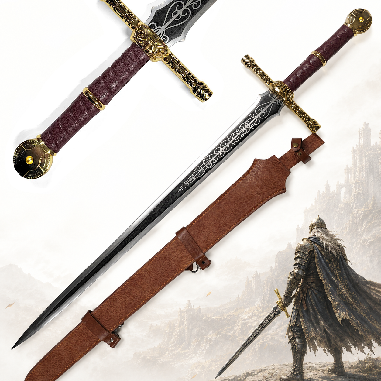 Elden Ring - Lordsworn's Straight Sword with Sheath