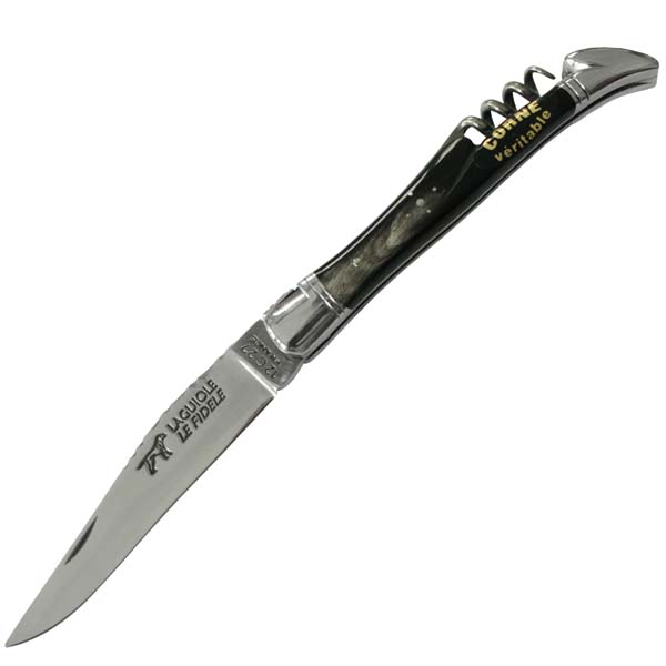 Laguiole Buffalo Horn, 9 cm blade, Corkscrew