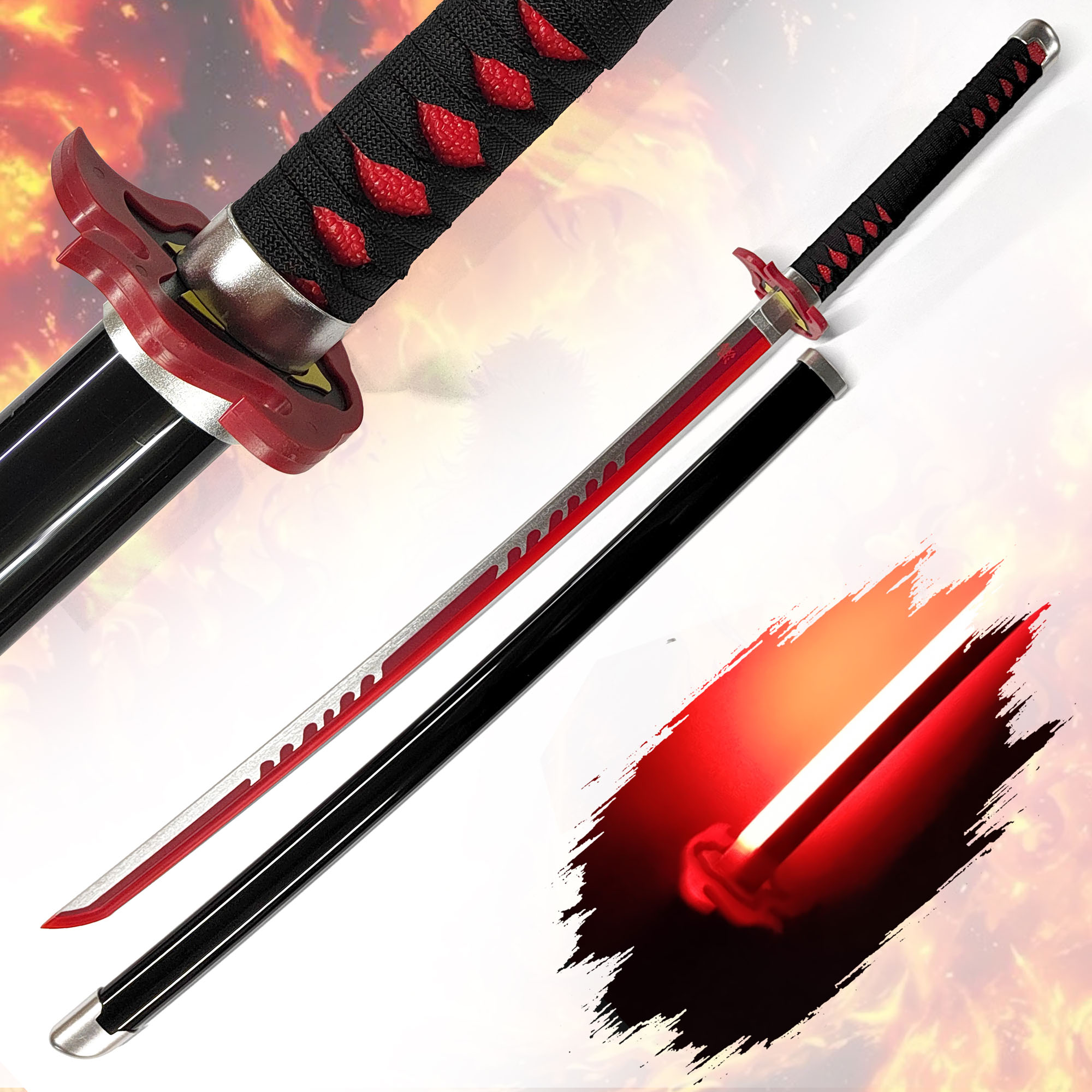 Demon Slayer: Kimetsu no Yaiba - Tanjiro Kamado Schwert v2 - Fire Breath - LED Version