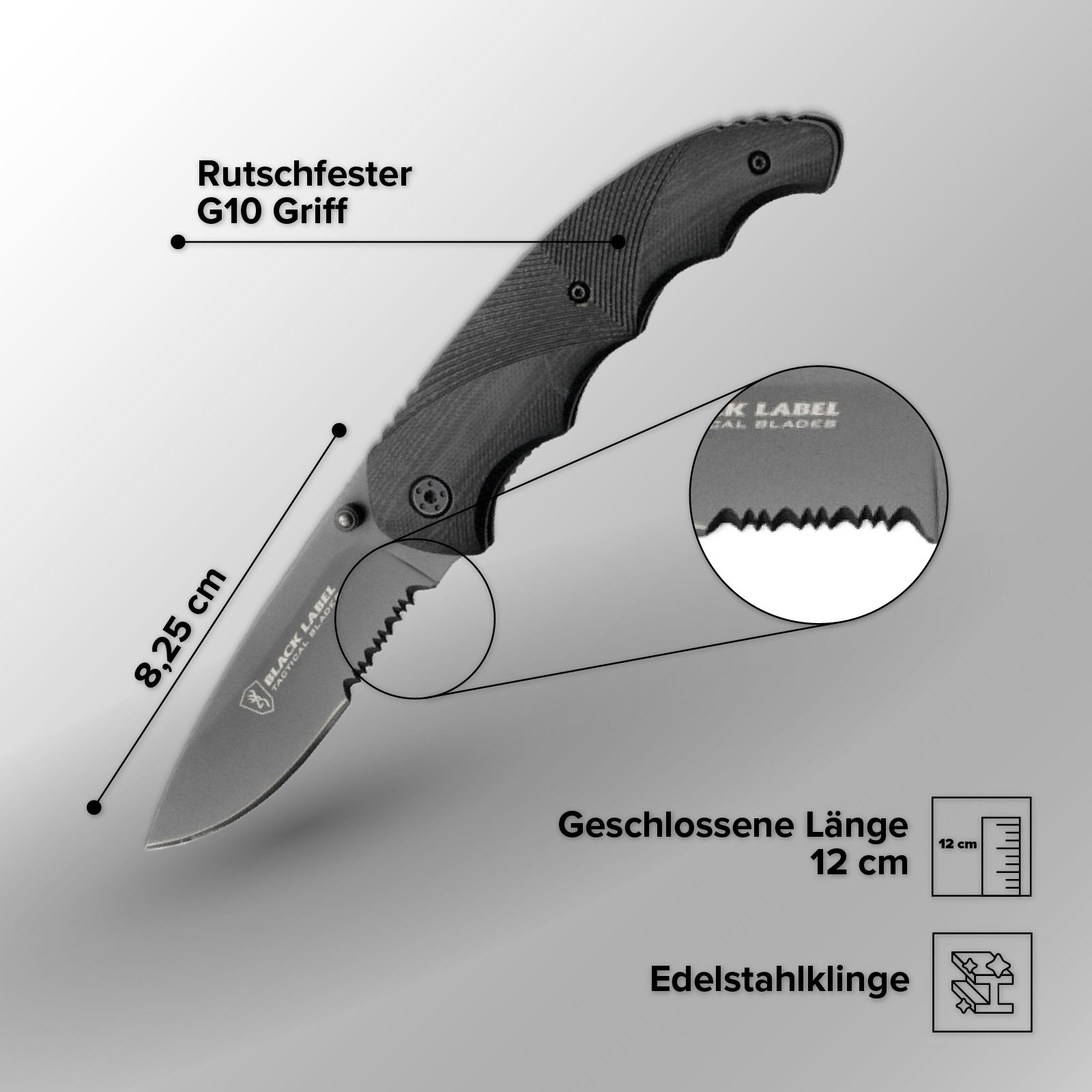 Aquaforce Tactical Set, Einhandmesser und Wasserflasche, perfekt für Survival und alle Outdooraktivitäten