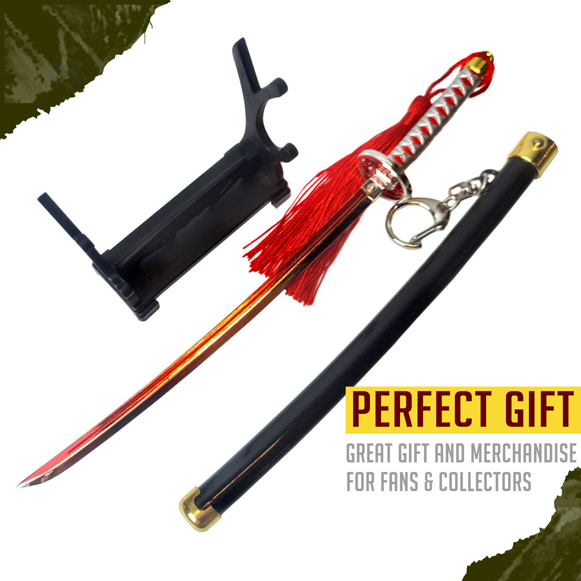 Demon Slayer – Kanao Tsuyuris Samuraikatana, Schwert-Brieföffner mit Scheide und Ständer