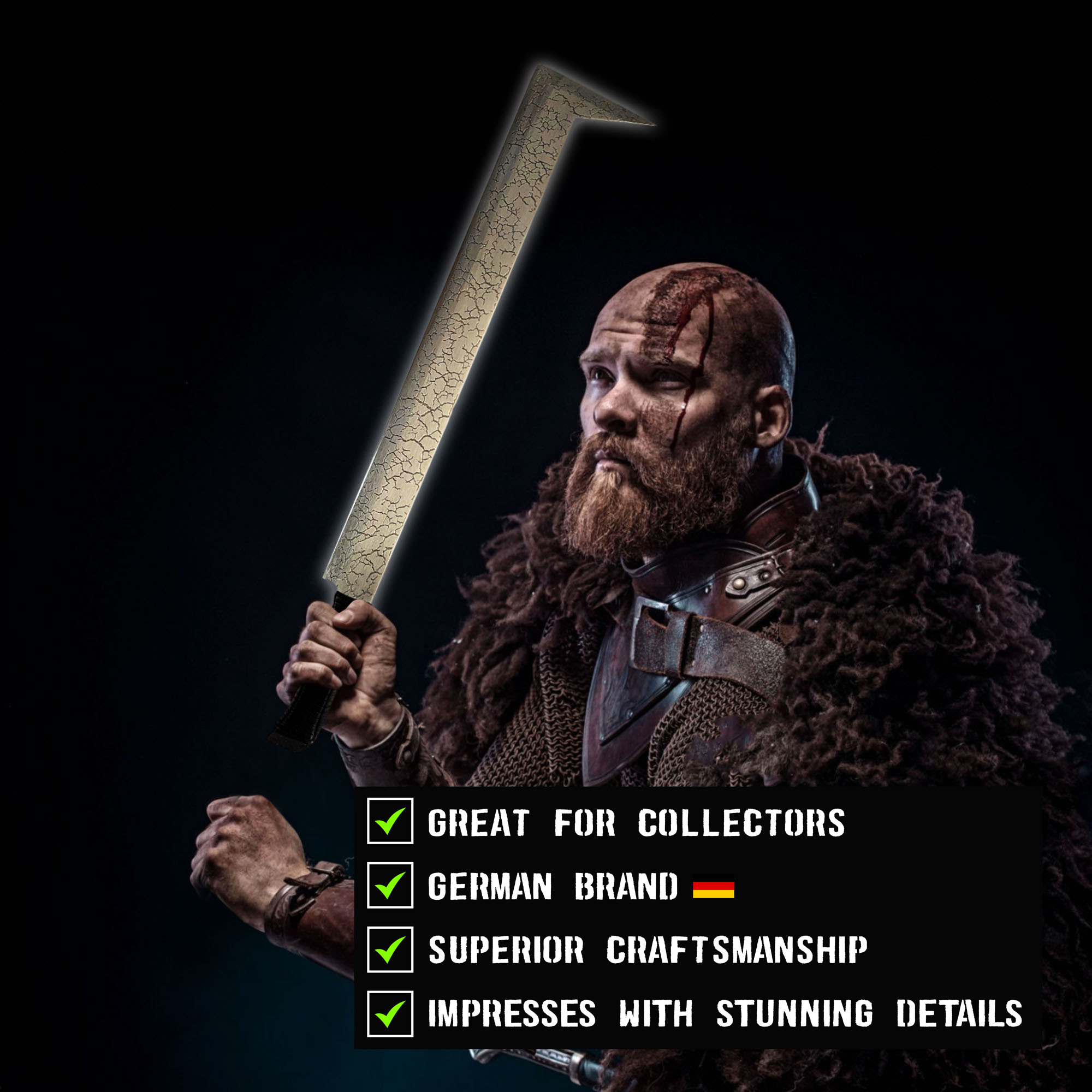 Der Herr der Ringe – Uruk-hai-Schwert mit Scheide und Wandtafel