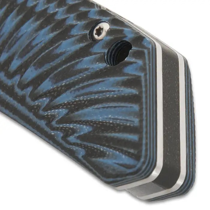 Honshu Black And Blue Sekyuriti Ball Bearing Pocket Knife - D2 Tool Steel Blade
