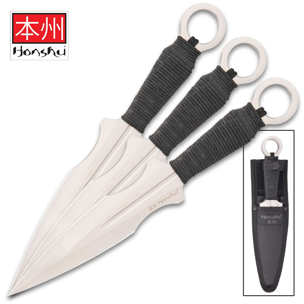 Honshu Kunai Wurfmesser Set mit Scheide