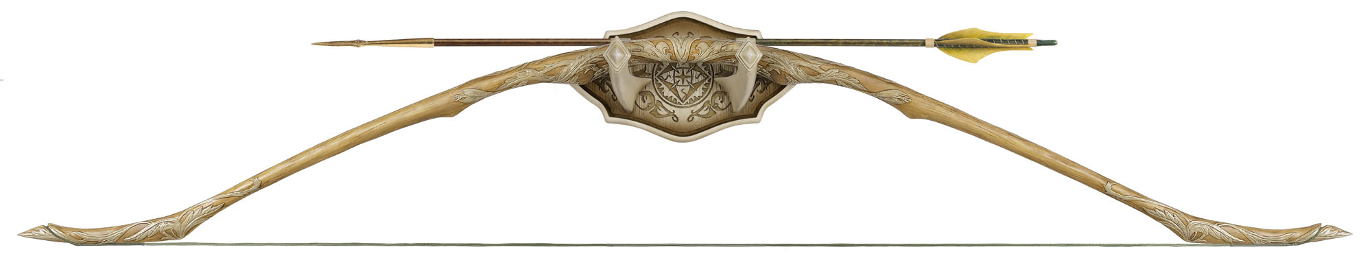 Herr der Ringe - Legolas Lothlorien Bogen mit Pfeil und Wanddisplay