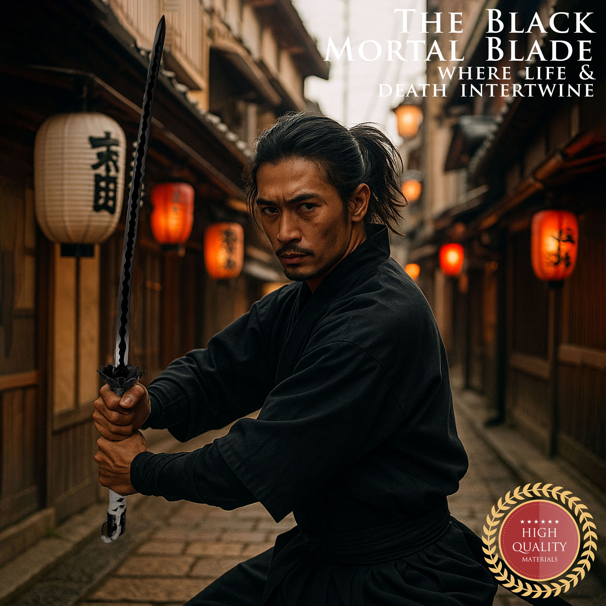 Sekiro: Shadows Die Twice – Black Mortal Blade Sword with Sheath