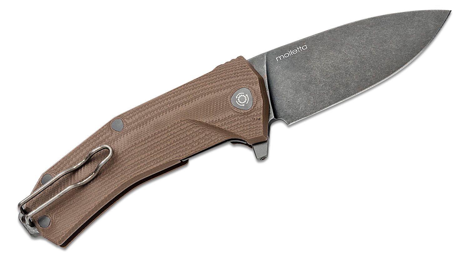 KUR, Sleipner Black Stonewashed Blade, Brown G10 Handles
