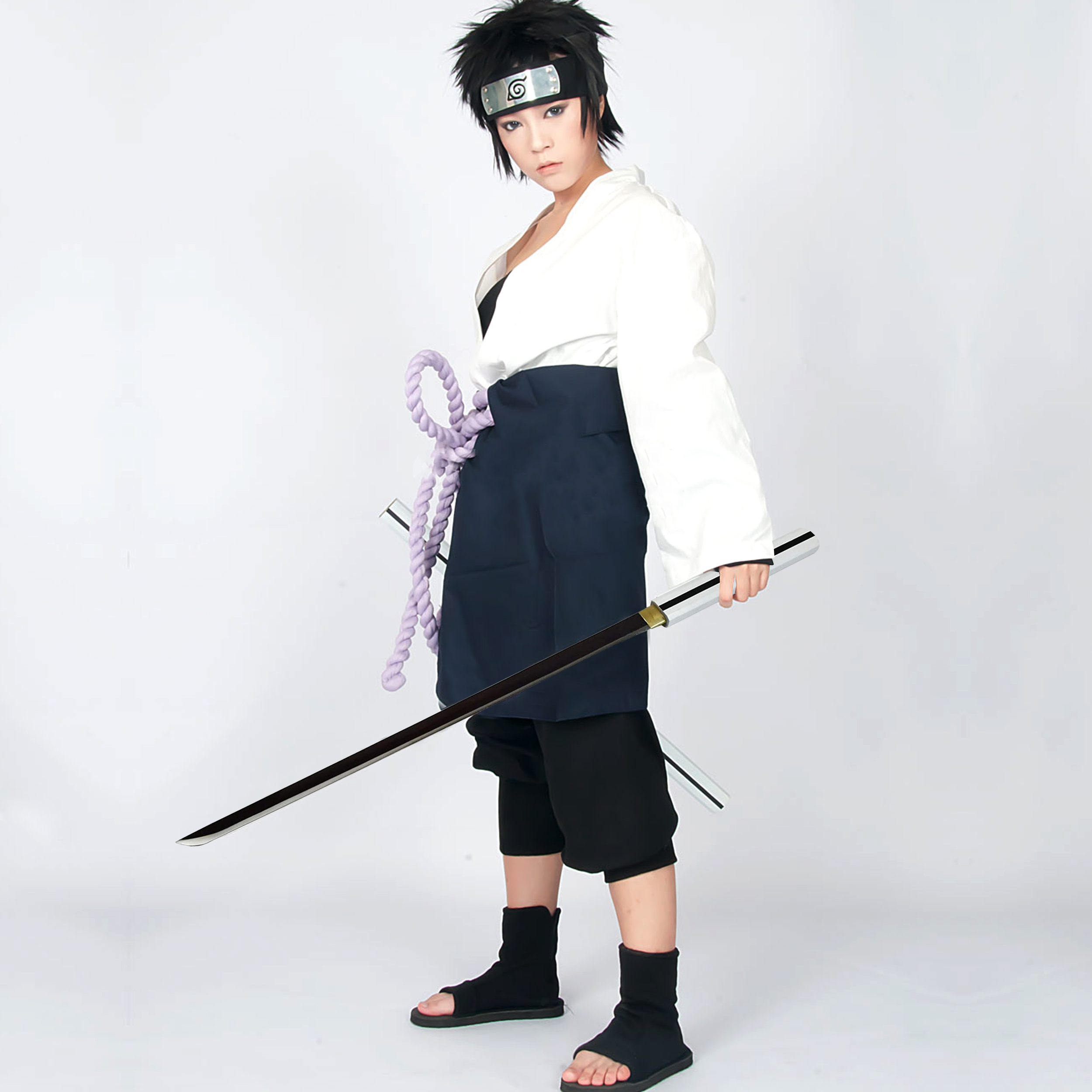 Sasuke Uchiha Naruto Anime Katana - handforged & folded, set