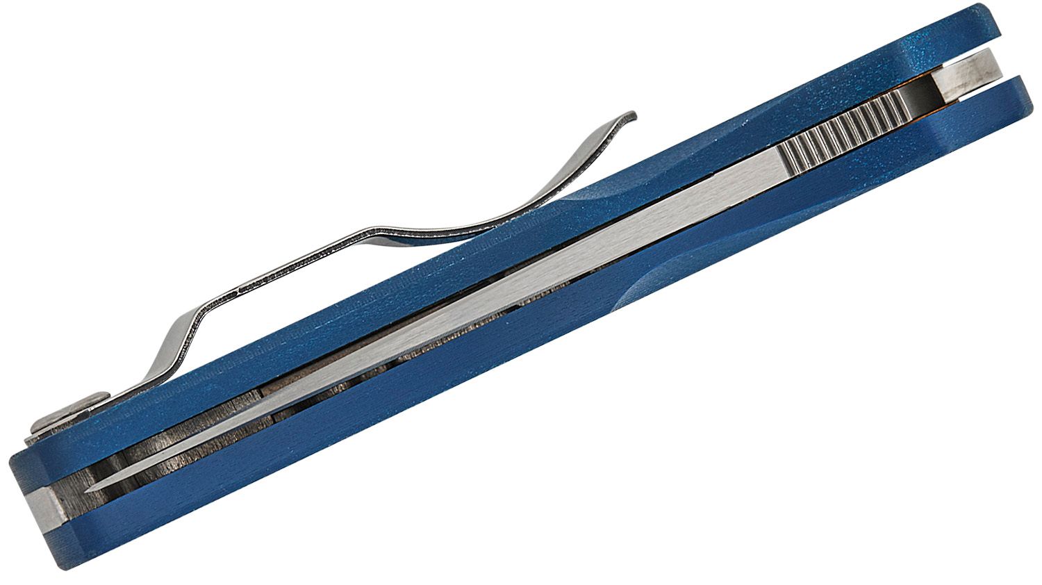 Native 5, CPM-SPY27 Satin Plain Blade, Cobalt Blue G10 Handle