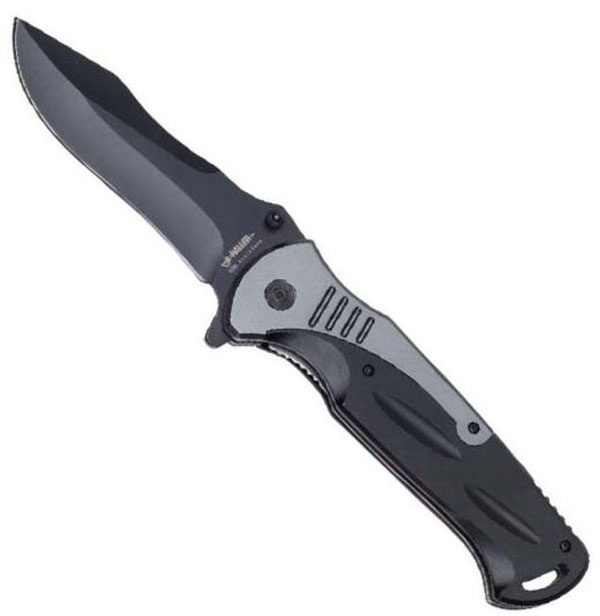 One-hand Pocket Knife black/olive green