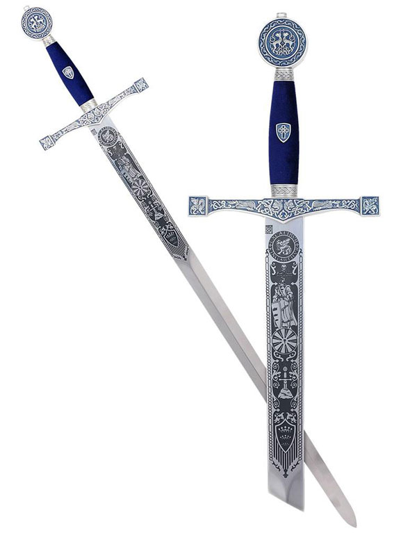 Schwert Excalibur silber/blau