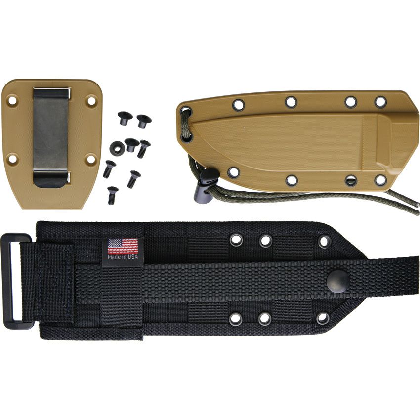 Esee Modell 4, glatte Schneide mit Scheide, schwarz