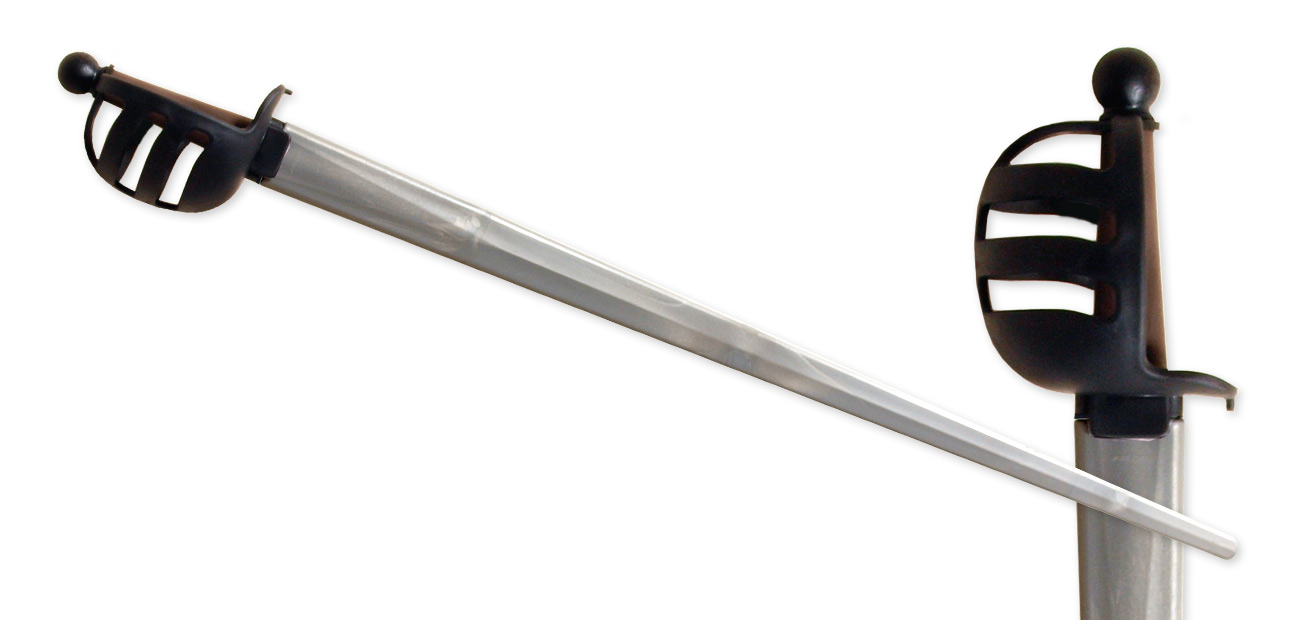Synthetisches Korbgriff-Sparringschwert mit silberner Klinge