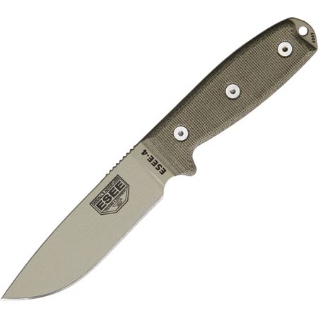 Esee Model 4 Plain Edge with Kydex sheath, MOLLE, OD handle