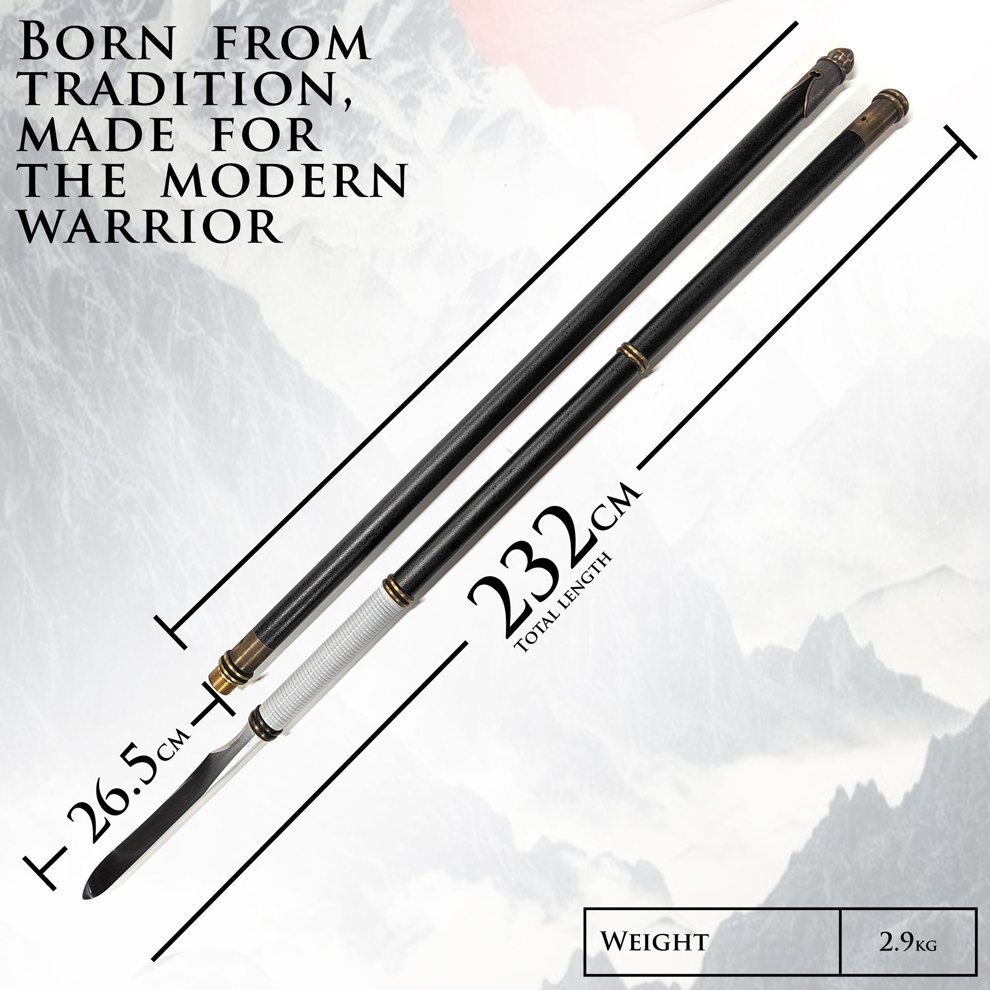 Geschmiedeter Yari Speer