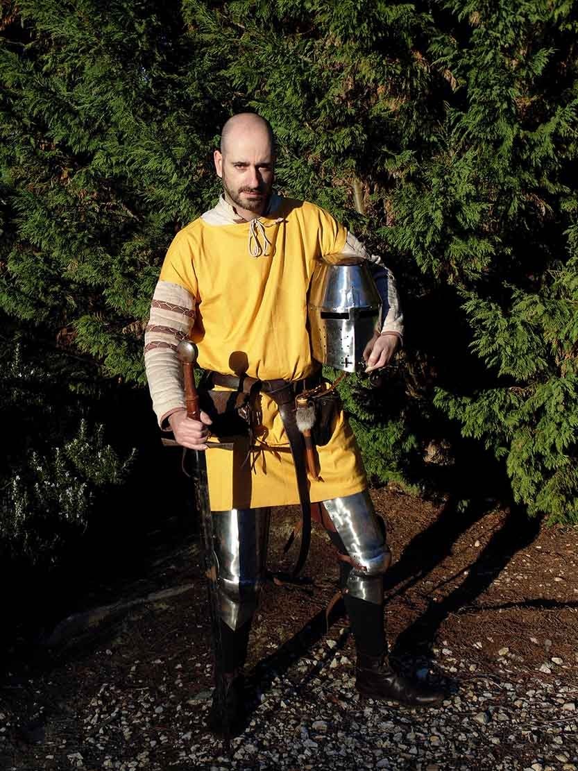 Medieval half arm tunic - yellow, Size L