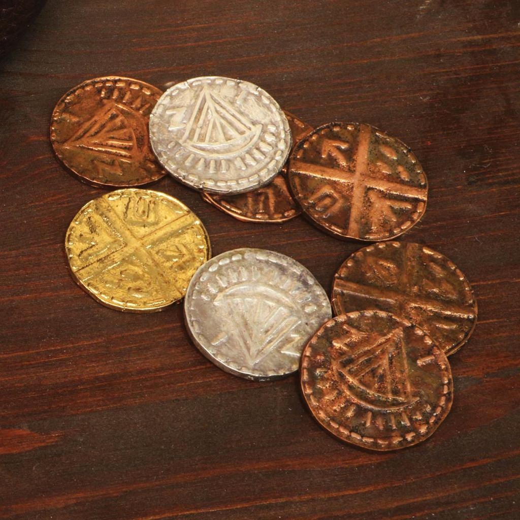 Wikinger Lederbeutel mit Münzen