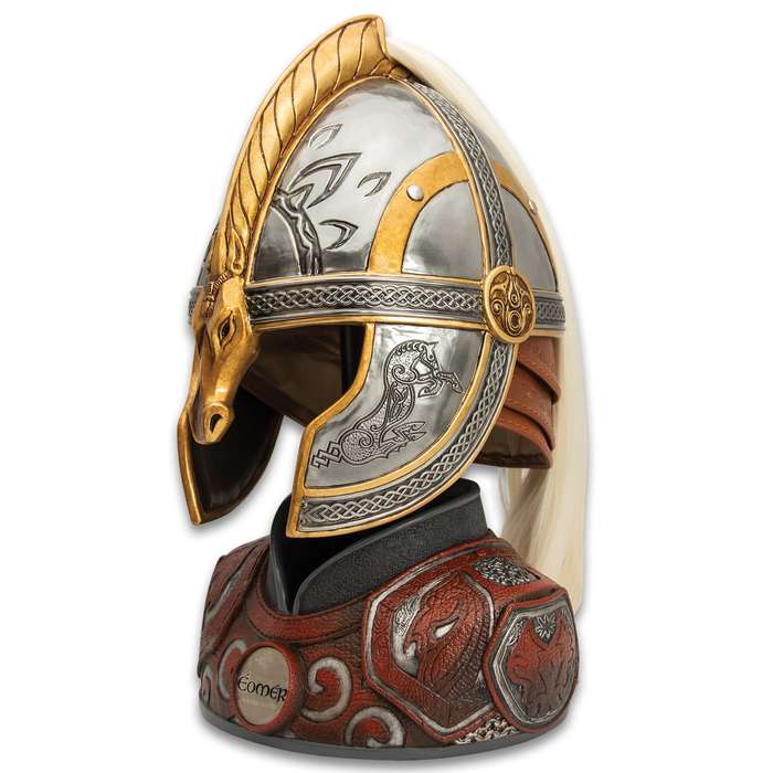 Herr der Ringe - Helm von Eomer mit Ständer Herr der Ringe - Helm von Eomer mit Ständer