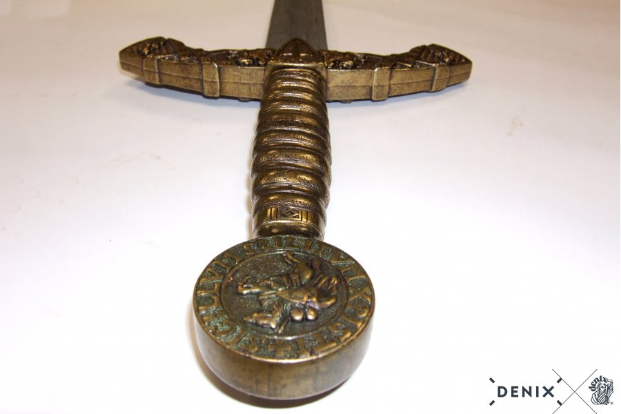 Templerschwert rote Scheide bronzefarben, 12. Jhdt