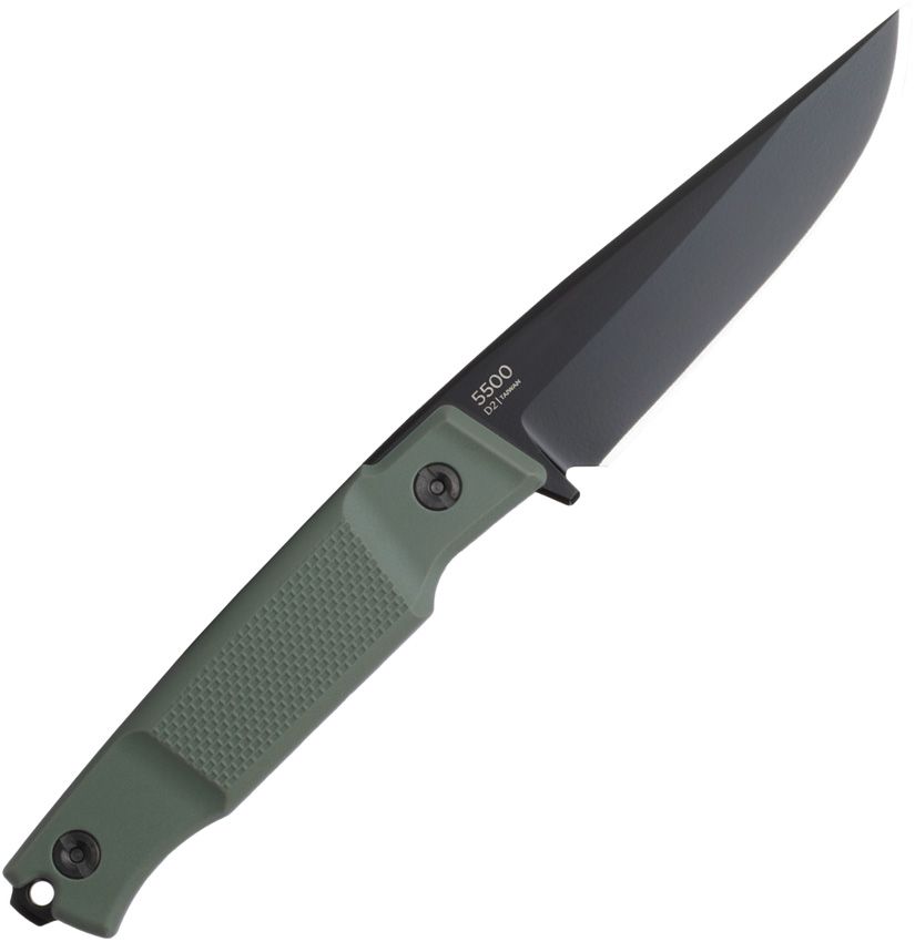 Apex, D2 schwarze Clip-Point-Klinge, grüner GFN-Griff