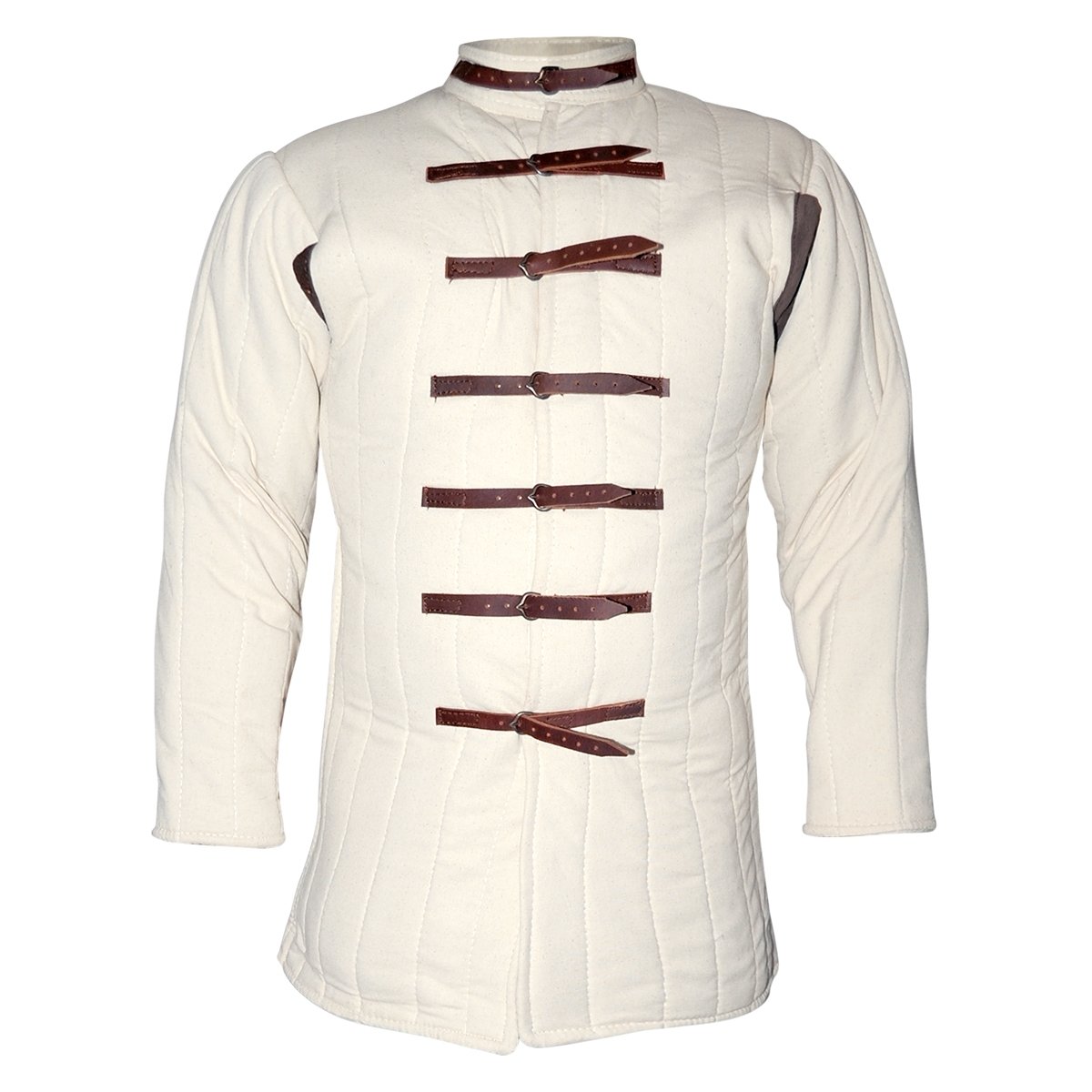Gambeson mit Lederschnallen – naturfarben, Größe XL